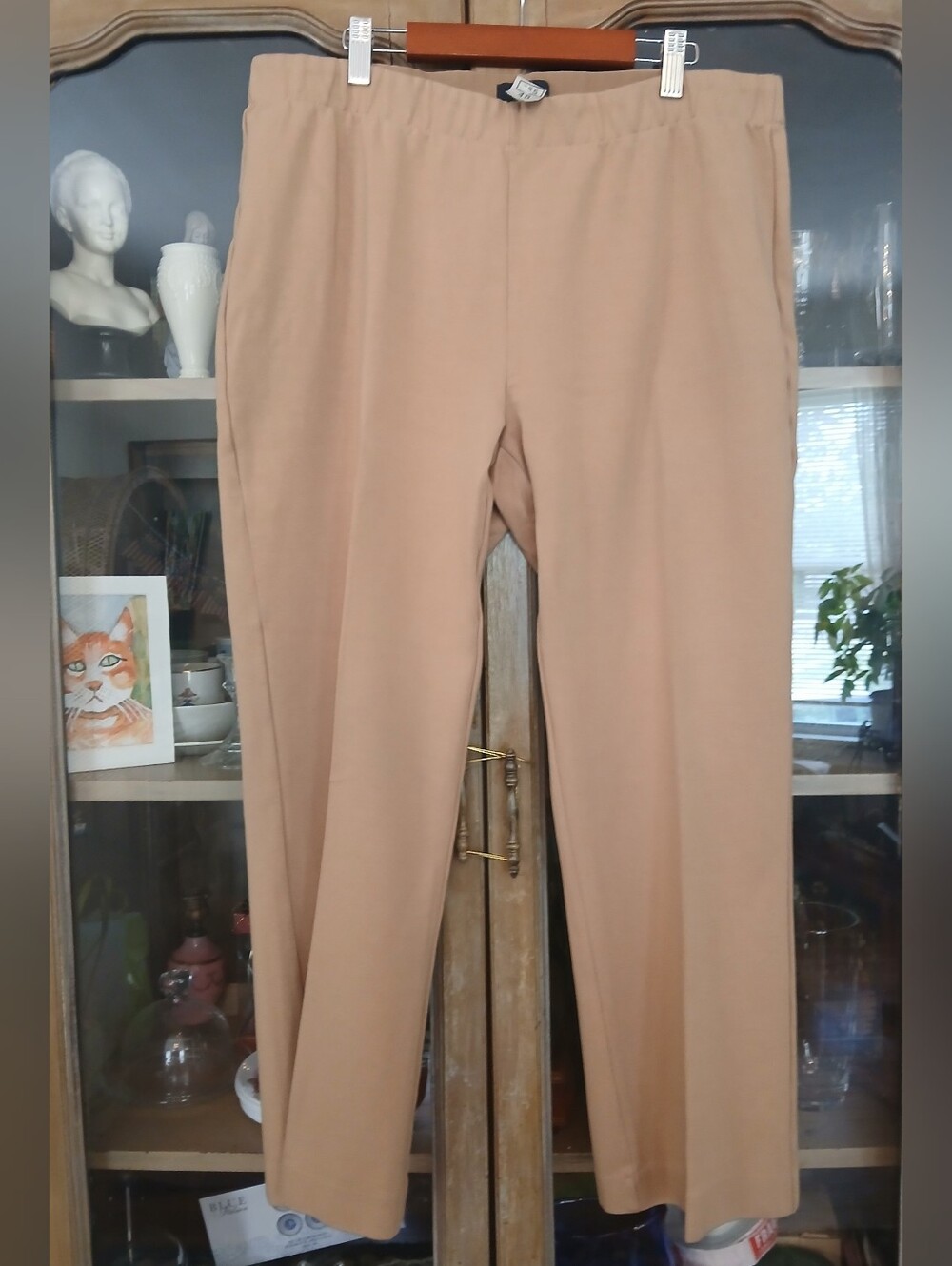 Quince Wide Leg Pants Womens Soft Camel Tan Organic Cotton Double Knit Size - xl